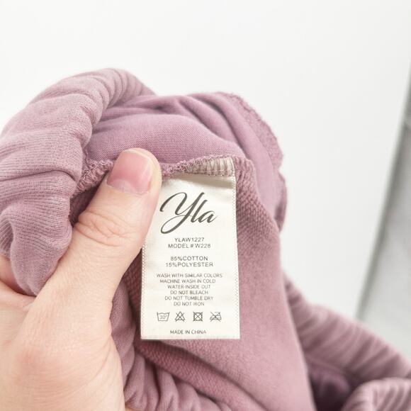 YoungLA Womens Sporty Lounge Dreamers Jogger Pants Sweatpants Size M Mauve - Picture 7 of 8